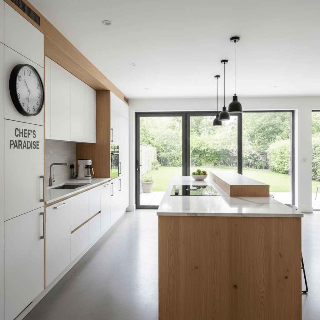 Modern kitchen renovation with updated cabinetry and countertops