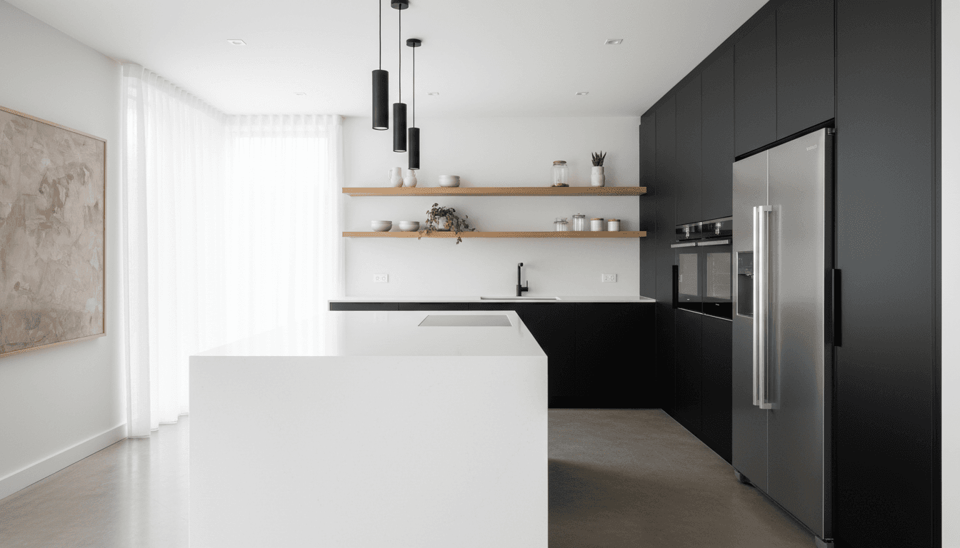 Modern kitchen renovation with bright lighting and new cabinetry